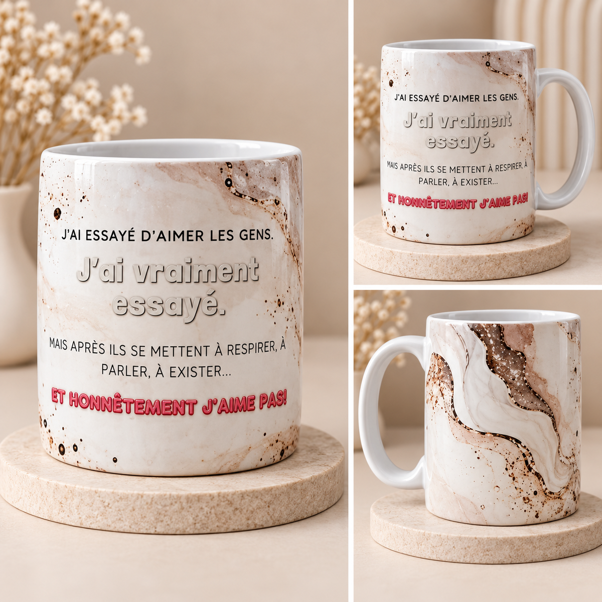 ☕ Mug effet marbré – Collection originale