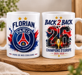 ☕ Duo de mugs personnalisés – Paris Saint-Germain ⚽️